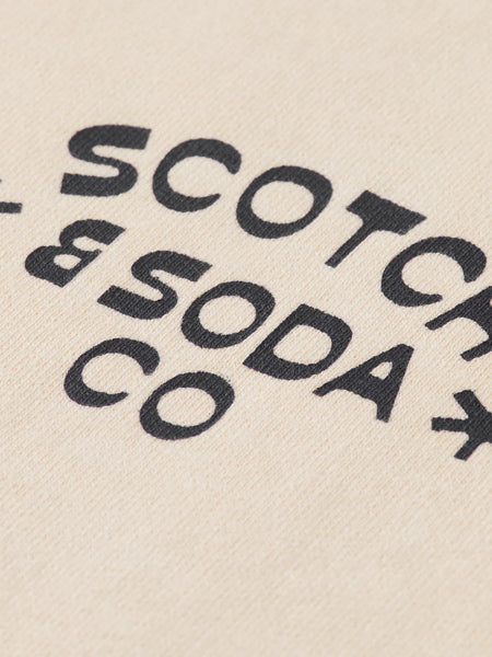 Scotch & Soda Chest Logo Regular Fit  Sweatshirt - Eggnog