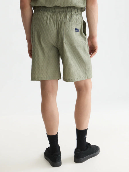 Scotch & Soda Jacquard Seersucker Bermuda Shorts - Oil Green