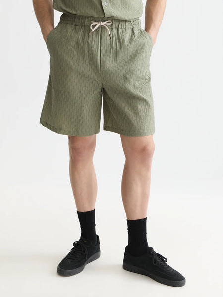 Scotch & Soda Jacquard Seersucker Bermuda Shorts - Oil Green