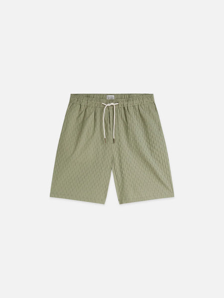 Scotch & Soda Jacquard Seersucker Bermuda Shorts - Oil Green