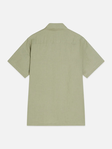 Scotch & Soda Core Linen S/S Shirt - Oil Green