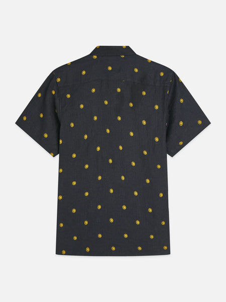 Scotch & Soda Linen Print S/S Shirt - Tiles Stars/Gold Flake