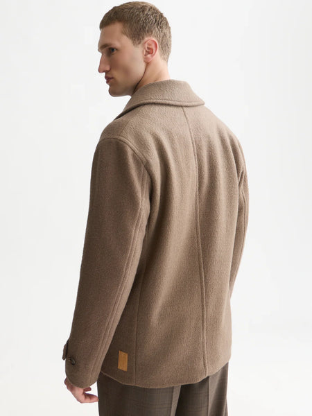 Scotch & Soda Wool Blend Pea Coat - Walnut