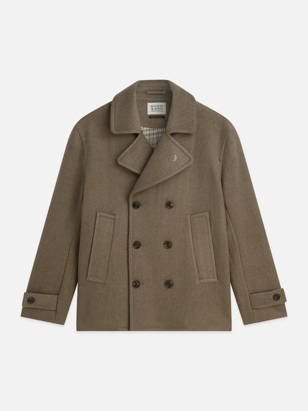Scotch & Soda Wool Blend Pea Coat - Walnut