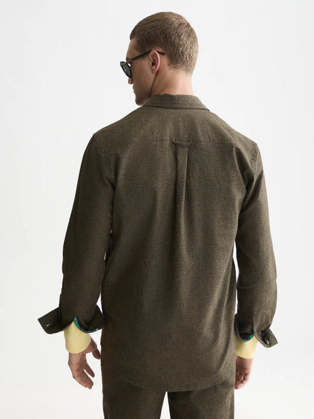Scotch & Soda Melange Regular Fit Shirt - Forest Night (Green)