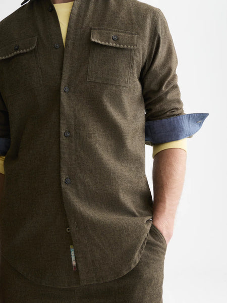 Scotch & Soda Melange Regular Fit Shirt - Forest Night (Green)