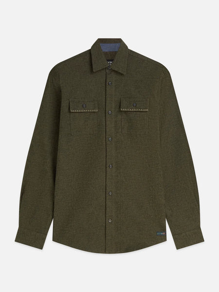 Scotch & Soda Melange Regular Fit Shirt - Forest Night (Green)