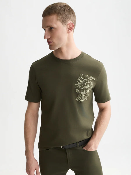 Scotch & Soda  Artwork Tee - Forest Night (Green)