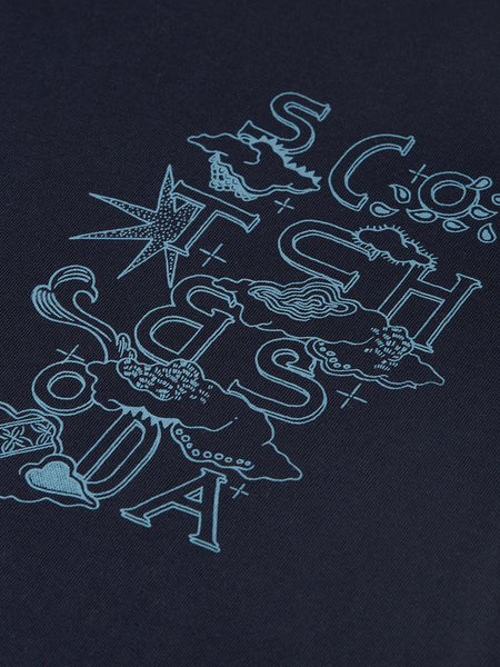 Scotch & Soda Artwork Tee - Sky Captain (Blue)