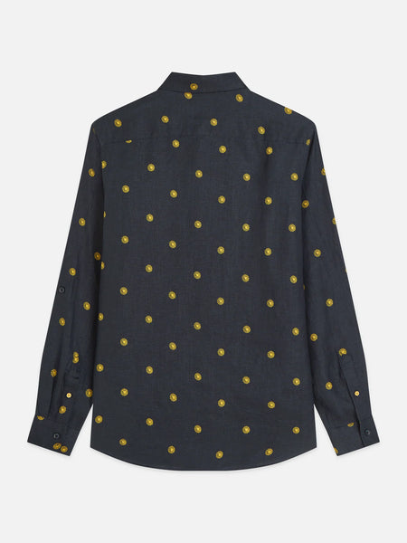 Scotch & Soda L/S Printed Linen Shirt - Tiles Stars/Gold Flake