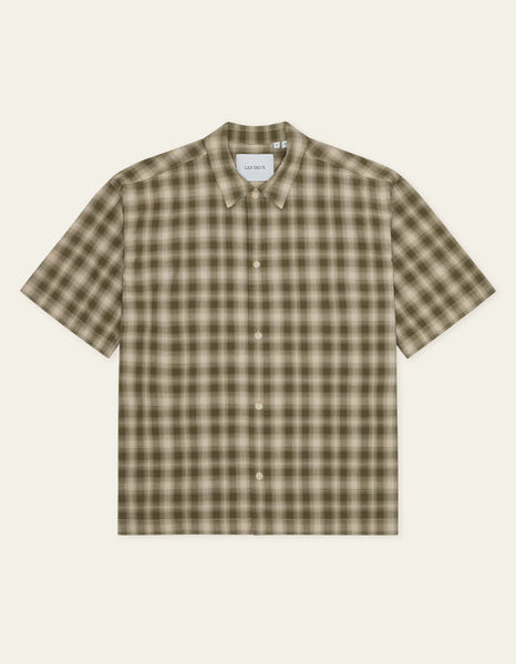 Les Deux Shadowcheck S/S Shirt - Olive Night