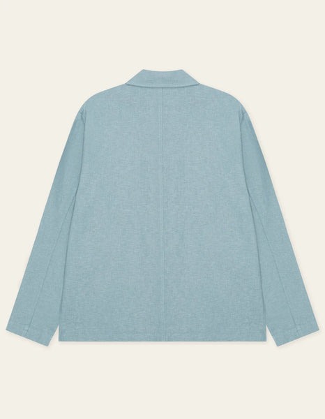 Les Deux Linen Overshirt - Faded Denim Blue