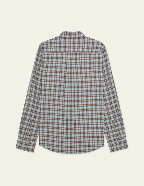 Les Deux Check Shirt - Faded Denim Blue