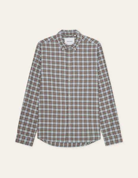 Les Deux Check Shirt - Faded Denim Blue