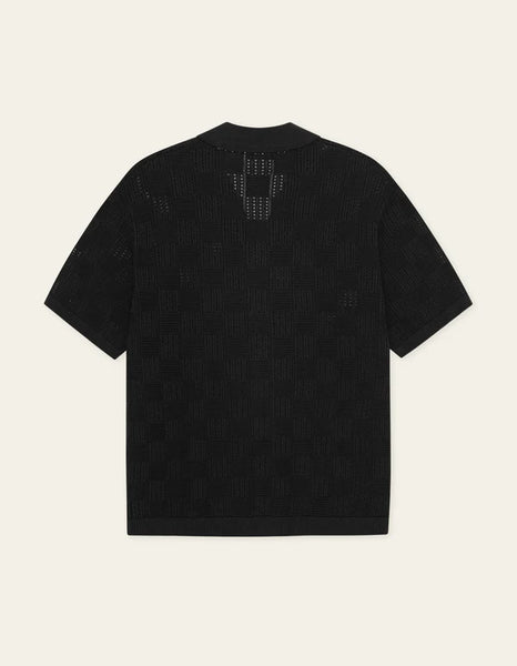Les Deux Squared Knitted S/S Shirt - Black