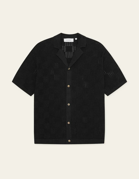 Les Deux Squared Knitted S/S Shirt - Black