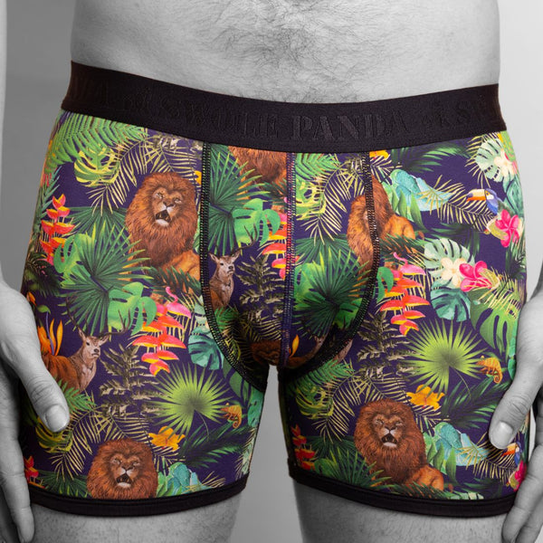Swole Panda Jungle Print Boxers - Black Band