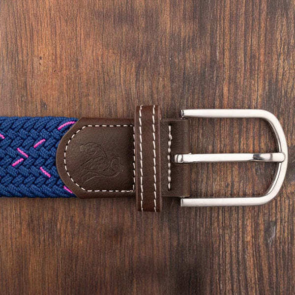 Swole Panda REPREVE®Woven Belt - Navy/Pink Dot