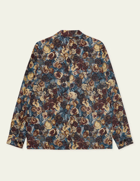 Les Deux Flower Jacquard Overshirt - Blue Multi