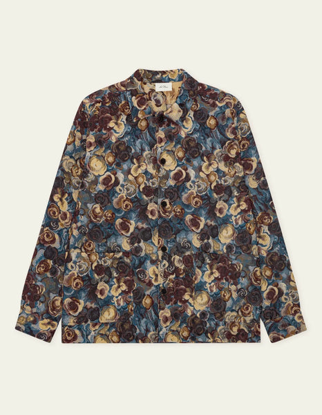 Les Deux Flower Jacquard Overshirt - Blue Multi