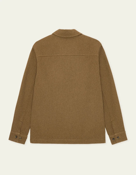 Les Deux Twill Wool Overshirt - Rubber Brown