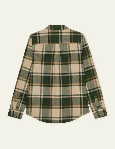 Les Deux L/S Check Flannel Shirt - Rosin Green