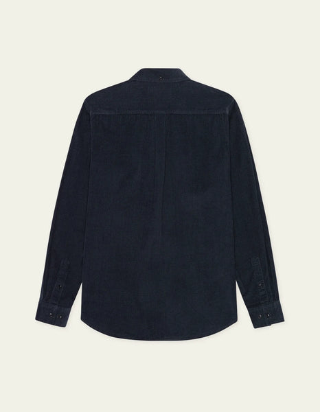 Les Deux L/S Pinwale Cord Shirt - Dark Navy