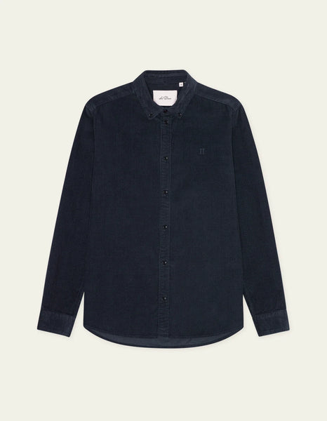 Les Deux L/S Pinwale Cord Shirt - Dark Navy