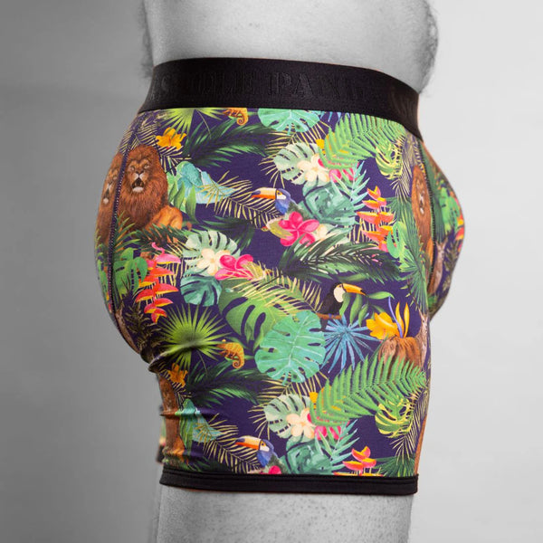 Swole Panda Jungle Print Boxers - Black Band