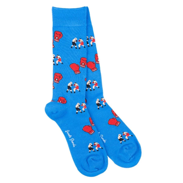 Swole Panda Boxing Socks - Blue/Red