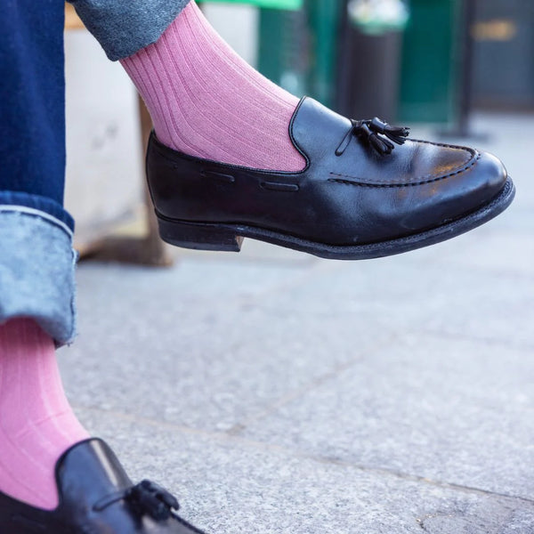 Swole Panda Ribbed Socks - Light Pink