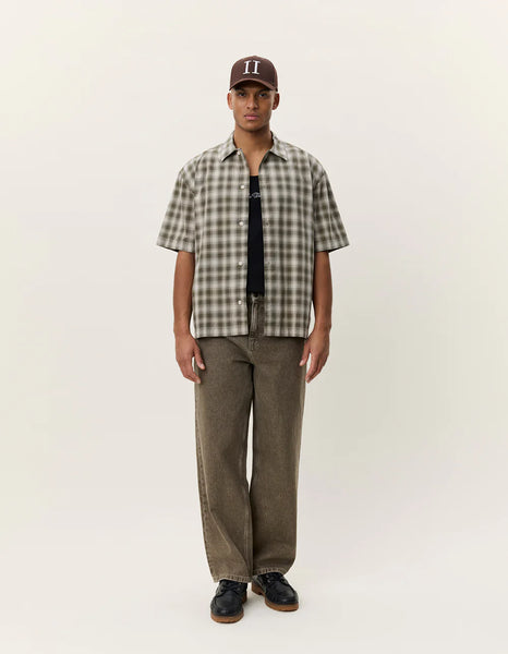 Les Deux Shadowcheck S/S Shirt - Olive Night