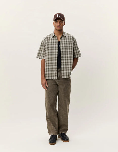 Les Deux Shadowcheck S/S Shirt - Olive Night