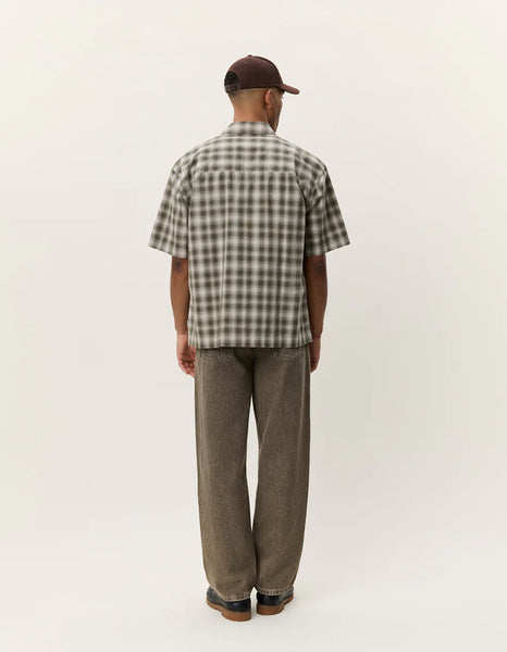 Les Deux Shadowcheck S/S Shirt - Olive Night