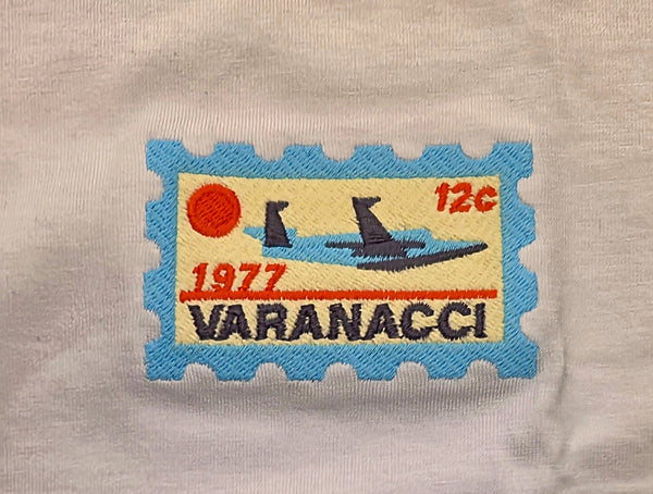 Varanacci Embroidered 1977 Stamp Organic Tee - White