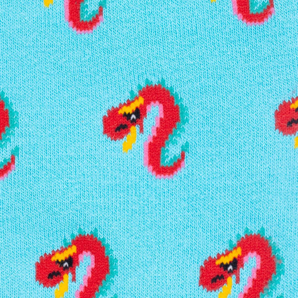 Swole Panda Dragon Socks - Blue/Red