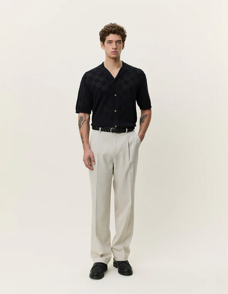 Les Deux Squared Knitted S/S Shirt - Black