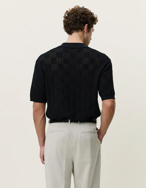 Les Deux Squared Knitted S/S Shirt - Black