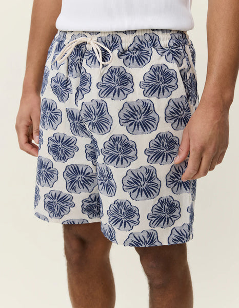 Les Deux Dahlia Jacquard Shorts - Dark Denim Blue