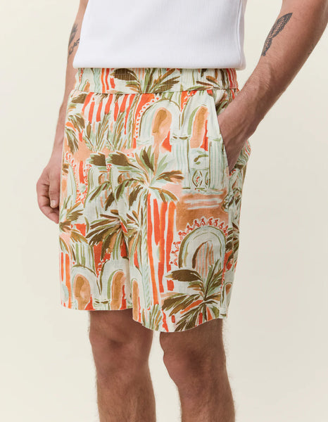 Les Deux Palm AOP Shorts - Raw Sienna Orange