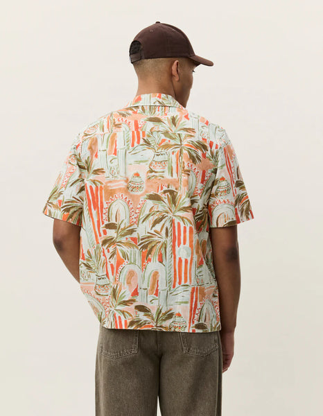 Les Deux Palm AOP S/S Shirt - Raw Sienna Orange