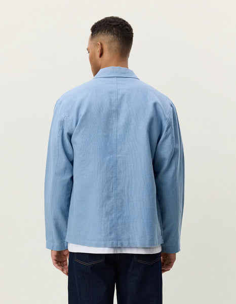 Les Deux Linen Overshirt - Faded Denim Blue