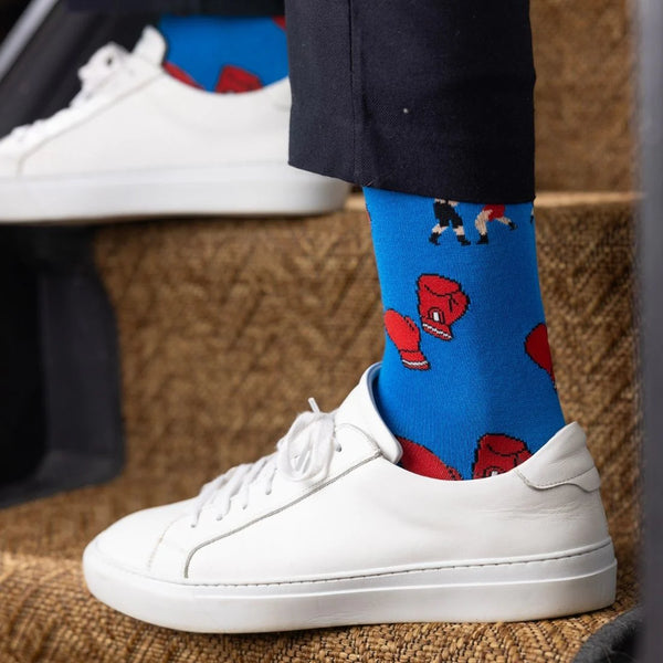 Swole Panda Boxing Socks - Blue/Red