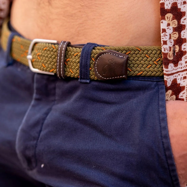 Swole Panda Woven Belt - Khaki Orange