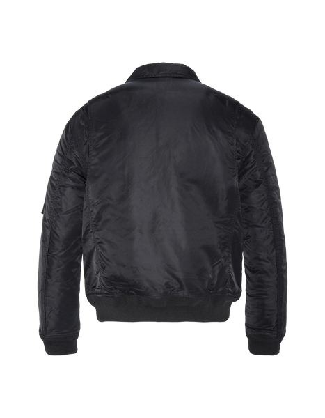 Schott Nylon CWU Bomber Jacket (With Collar) - Black