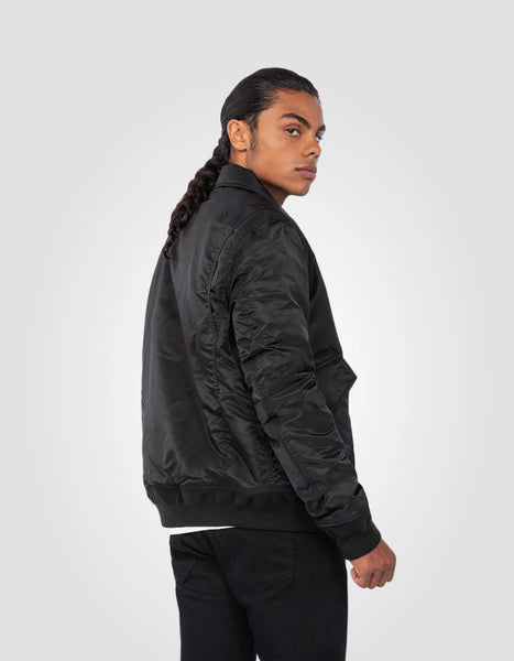 Schott Nylon CWU Bomber Jacket (With Collar) - Black