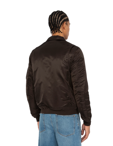 Schott Nylon CWU Bomber Jacket (With Collar) - Brown