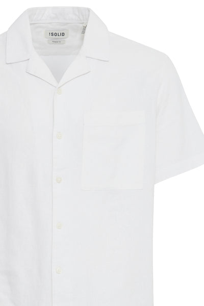 !Solid Sdallan S/S Linen Mix Cuba Shirt - Off White