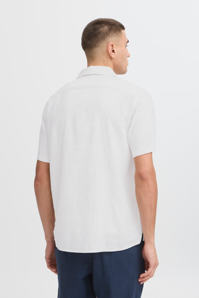 !Solid Sdallan S/S Linen Mix Cuba Shirt - Off White