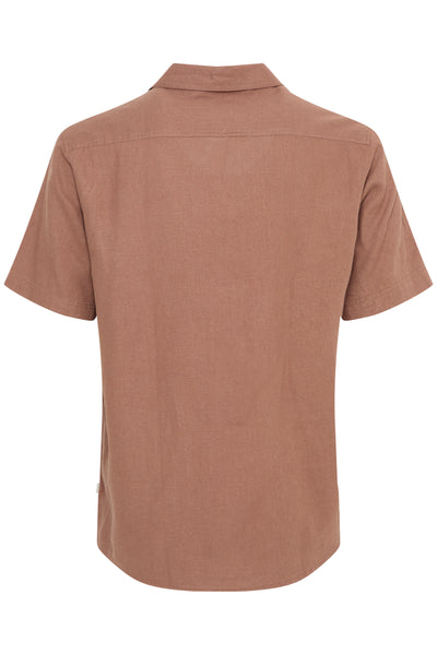 !Solid Sdallan S/S Linen Mix Cuba Shirt - Acorn